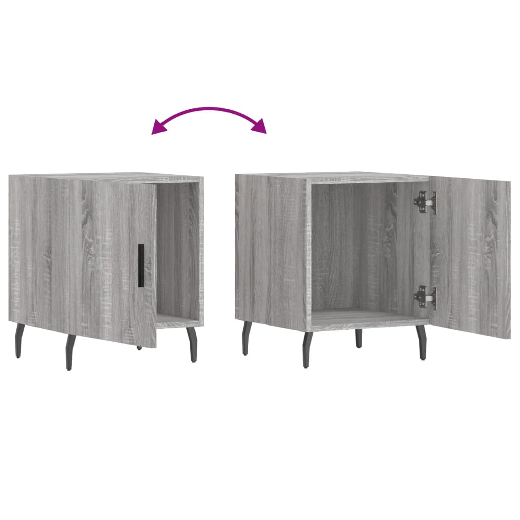 Comodini 2 pz Grigio Sonoma 40x40x50 cm in Legno Multistrato