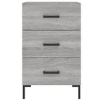 Comodino Grigio Sonoma 40x40x66 cm in Legno Multistrato