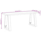 Panca con Bordi Vivi 110 cm in Legno Massello di Acacia