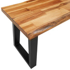 Panca con Bordi Vivi 140 cm in Legno Massello di Acacia