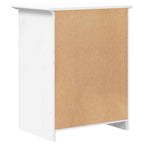 Comodino BODO 53x38,5x67 cm in Legno Massello di Pino Bianco