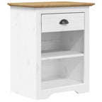 Comodino BODO 53x38,5x67 cm in Legno Massello di Pino Marrone