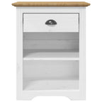 Comodino BODO 53x38,5x67 cm in Legno Massello di Pino Marrone