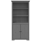 Libreria BODO 82x40x173 cm in Legno Massello di Pino Grigio