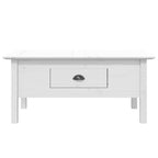 Tavolino da Salotto BODO 100x55x46cm Legno Massello Pino Bianco