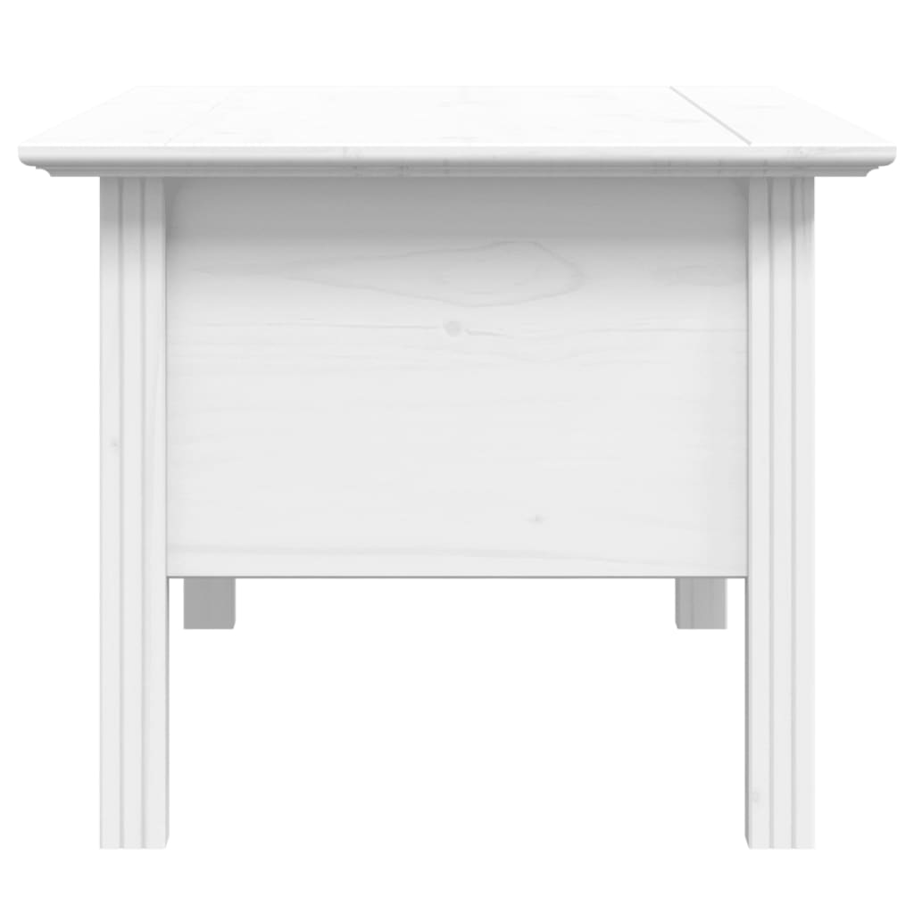 Tavolino da Salotto BODO 100x55x46cm Legno Massello Pino Bianco
