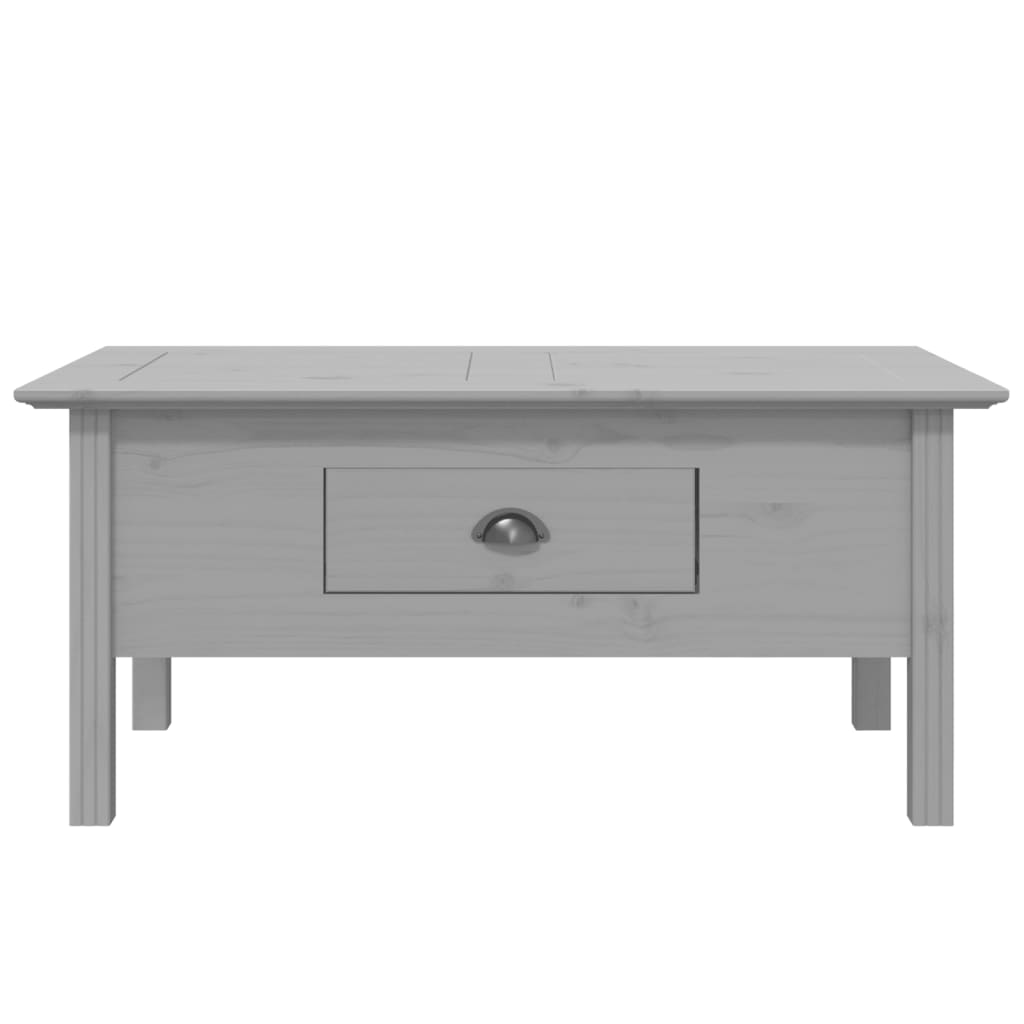 Tavolino da Salotto BODO 100x55x46cm Legno Massello Pino Grigio