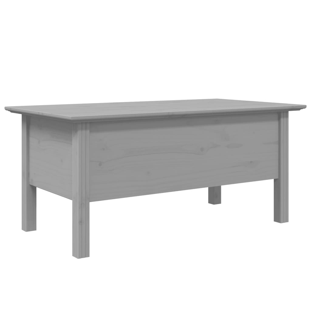 Tavolino da Salotto BODO 100x55x46cm Legno Massello Pino Grigio