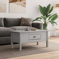 Tavolino da Salotto BODO 100x55x46cm Legno Massello Pino Grigio