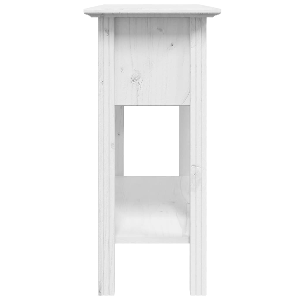 Tavolo Consolle BODO 91x35x74 cm Legno Massello Pino Bianco