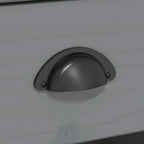 Tavolo Consolle BODO 91x35x74 cm Legno Massello Pino Grigio