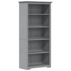 Libreria BODO 5 Ripiani 82x40x173 cm Legno Massello Pino Grigia