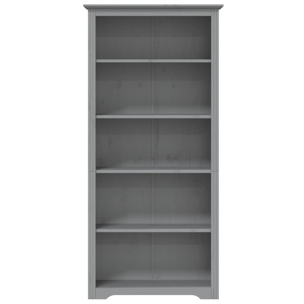 Libreria BODO 5 Ripiani 82x40x173 cm Legno Massello Pino Grigia