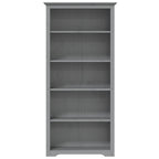 Libreria BODO 5 Ripiani 82x40x173 cm Legno Massello Pino Grigia