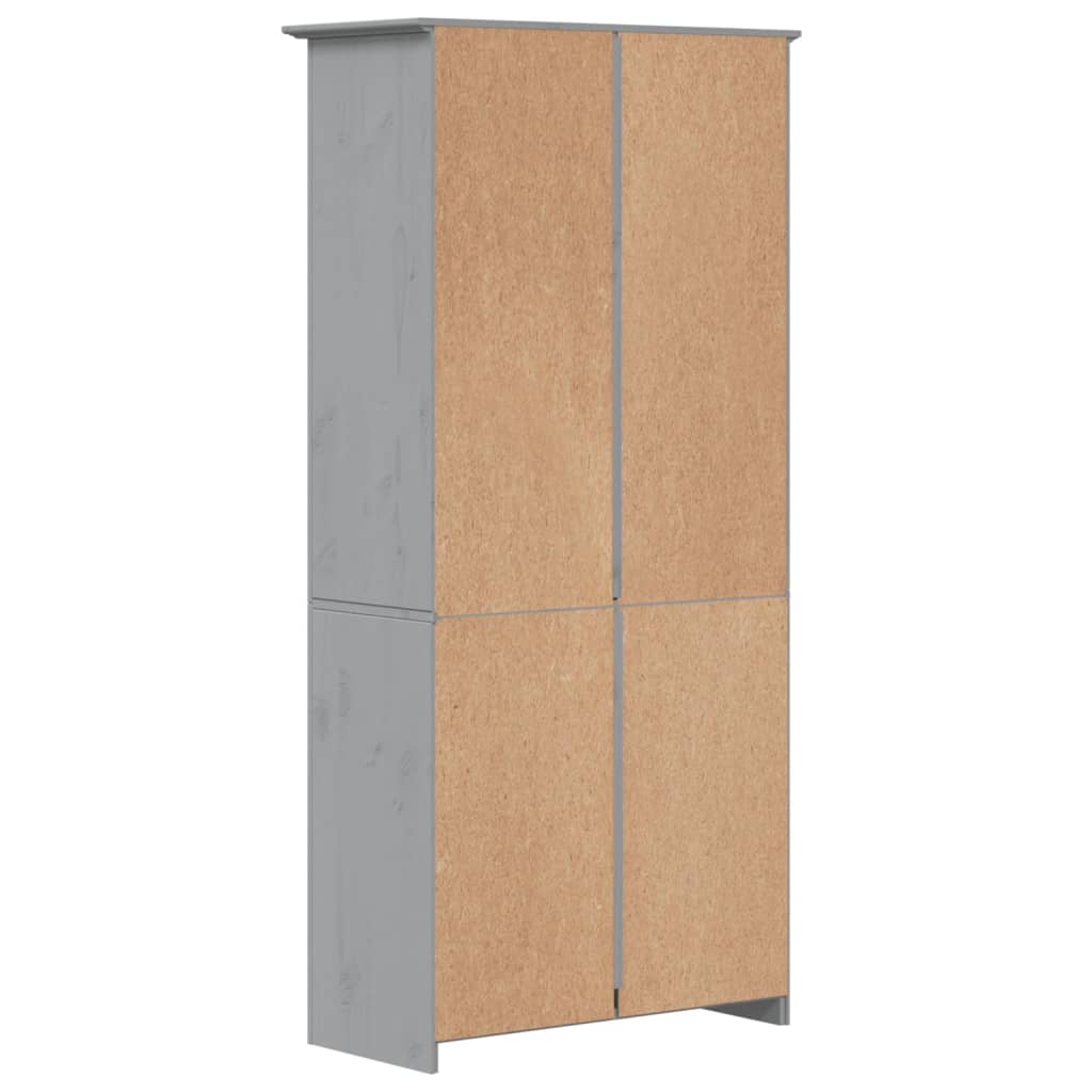Libreria BODO 5 Ripiani 82x40x173 cm Legno Massello Pino Grigia