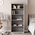 Libreria BODO 5 Ripiani 82x40x173 cm Legno Massello Pino Grigia