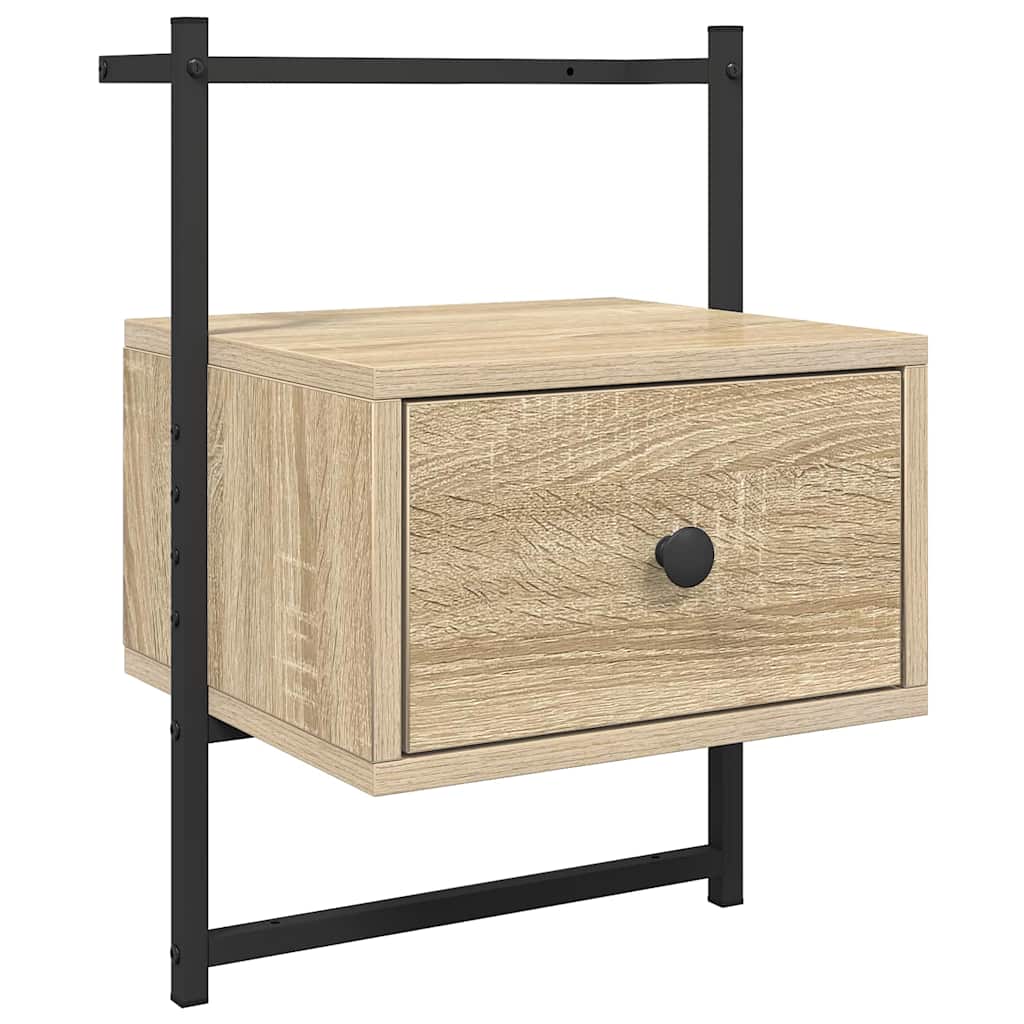 Comodino a Muro Rovere Sonoma 35x30x51 cm Legno Multistrato
