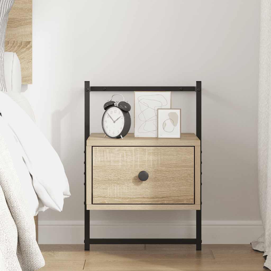 Comodino a Muro Rovere Sonoma 35x30x51 cm Legno Multistrato