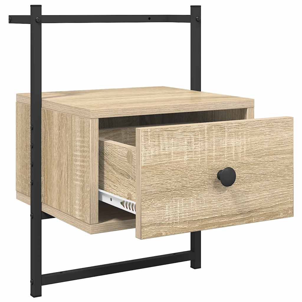 Comodino a Muro Rovere Sonoma 35x30x51 cm Legno Multistrato