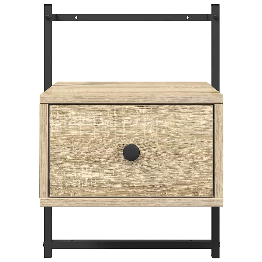 Comodino a Muro Rovere Sonoma 35x30x51 cm Legno Multistrato