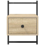 Comodino a Muro Rovere Sonoma 35x30x51 cm Legno Multistrato