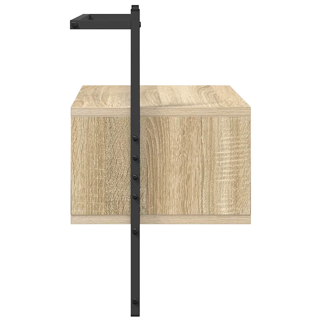 Comodino a Muro Rovere Sonoma 35x30x51 cm Legno Multistrato