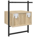 Comodino a Muro Rovere Sonoma 35x30x51 cm Legno Multistrato