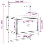 Comodino a Muro Rovere Sonoma 35x30x51 cm Legno Multistrato