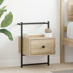 Comodino a Muro Rovere Sonoma 35x30x51 cm Legno Multistrato