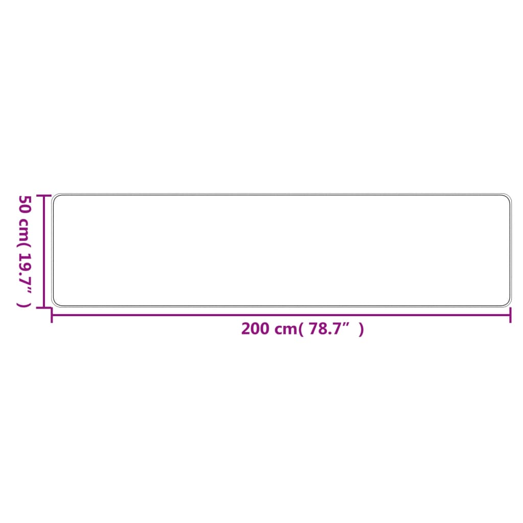 Tappeto Corsia Aspetto Sisal Sabbia 50x200 cm