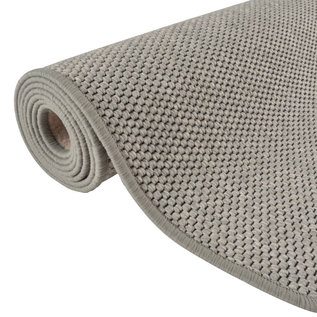 Tappeto Corsia Aspetto Sisal Argento 80x300 cm