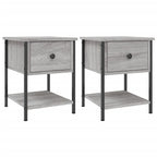 Comodini 2 pz Grigio Sonoma 34x35,5x45 cm in Legno Multistrato
