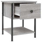 Comodini 2 pz Grigio Sonoma 34x35,5x45 cm in Legno Multistrato
