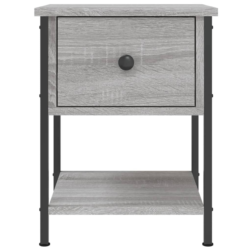Comodini 2 pz Grigio Sonoma 34x35,5x45 cm in Legno Multistrato