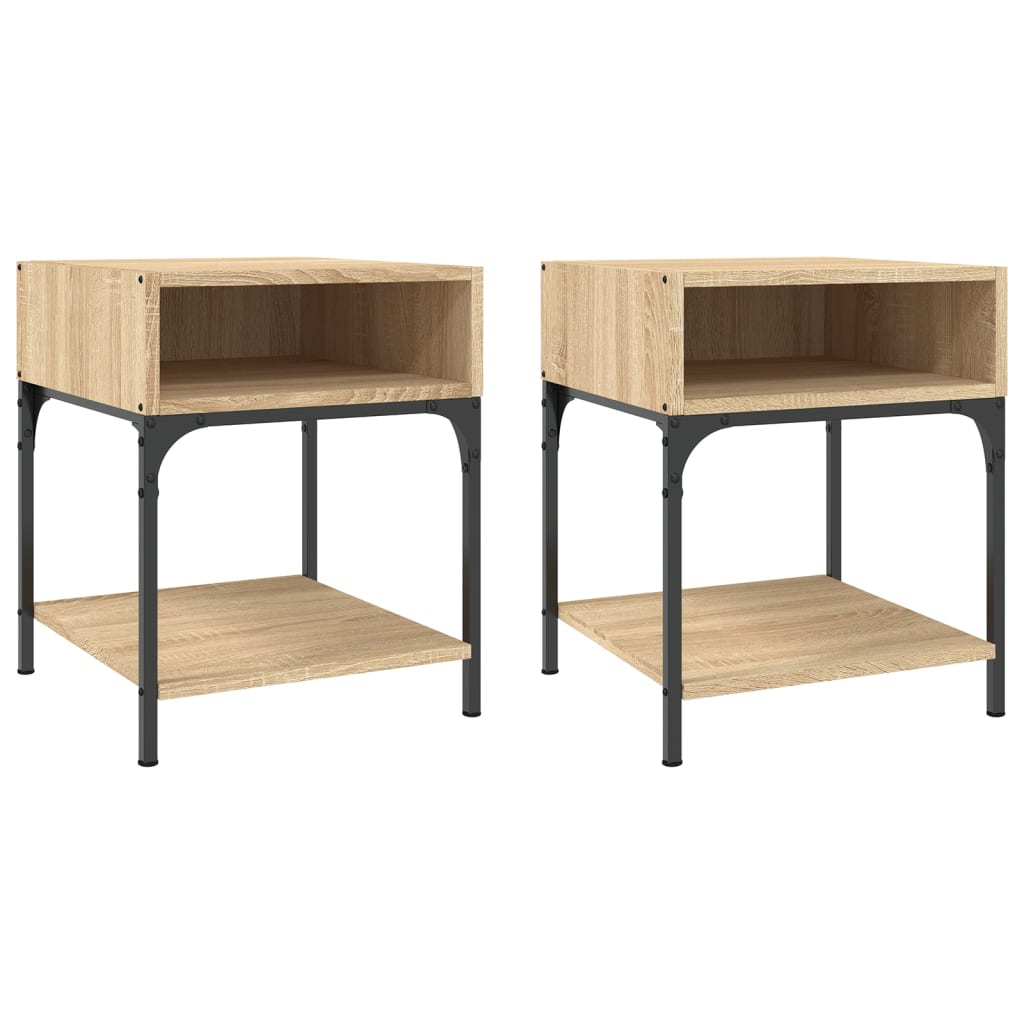 Comodini 2 pz Rovere Sonoma 40x41x50 cm in Legno Multistrato