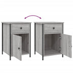 Comodino Grigio Sonoma 40x42x60 cm in Legno Multistrato