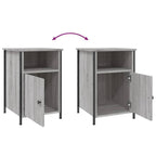 Comodini 2 pz Grigio Sonoma 40x42x60 cm in Legno Multistrato