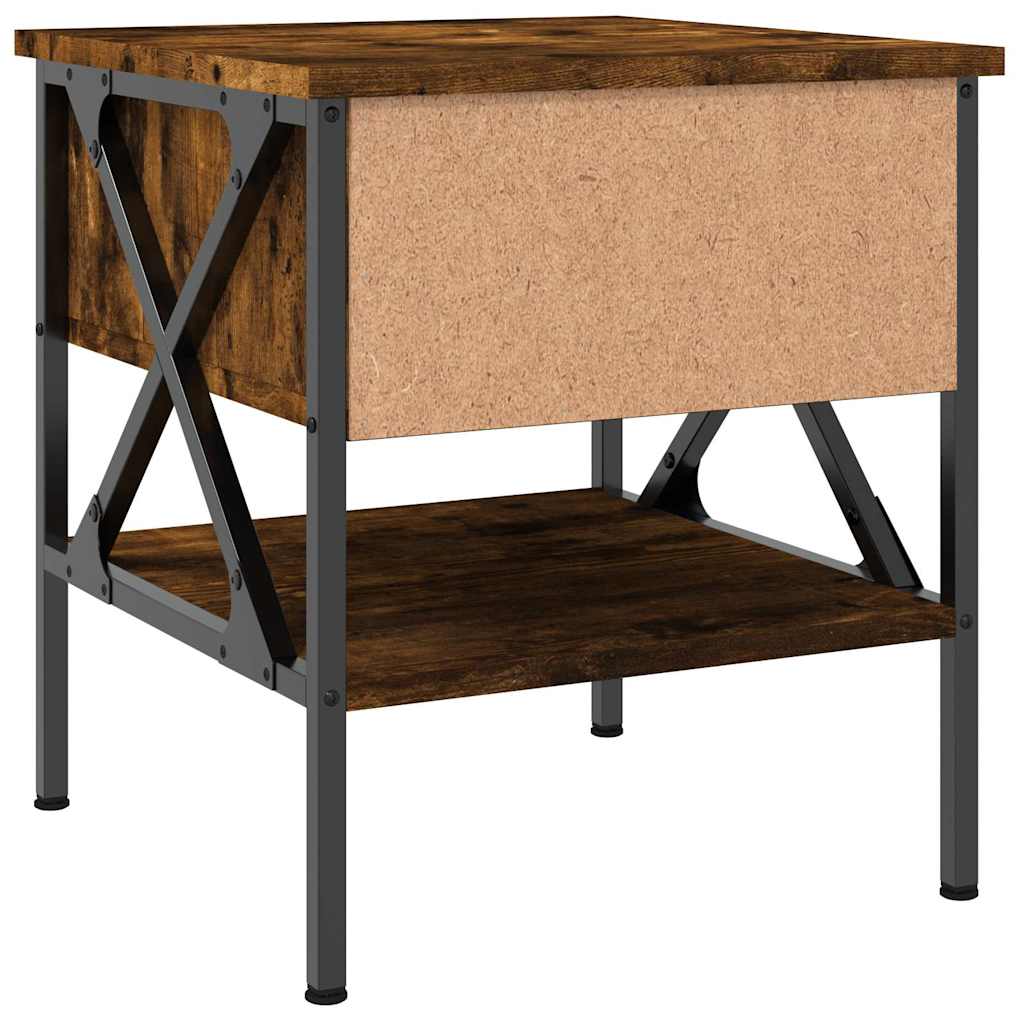 Comodini 2 pz Rovere Fumo 40x42x45 cm in Legno Multistrato