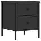 Comodini 2 pz Neri 40x42x50 cm in Legno Multistrato
