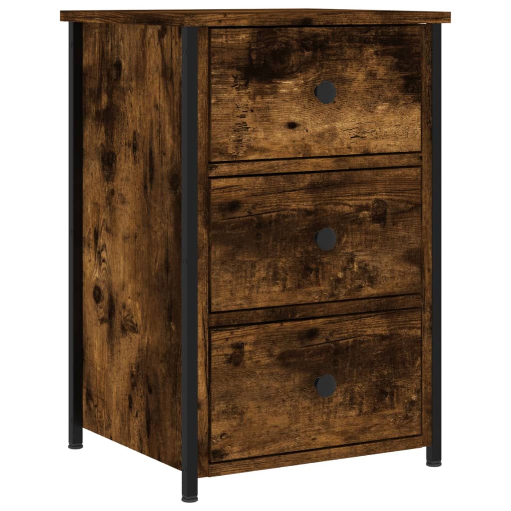 Comodini 2 pz Rovere Fumo 40x36x60 cm in Legno Multistrato
