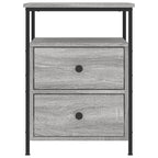 Comodini 2 pz Grigio Sonoma 44x45x60 cm in Legno Multistrato