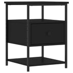 Comodini 2pz Neri 40x42x56 cm in Legno Multistrato