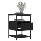 Comodini 2pz Neri 40x42x56 cm in Legno Multistrato