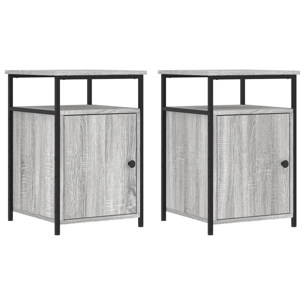 Comodini 2 pz Grigio Sonoma 40x42x60 cm in Legno Multistrato