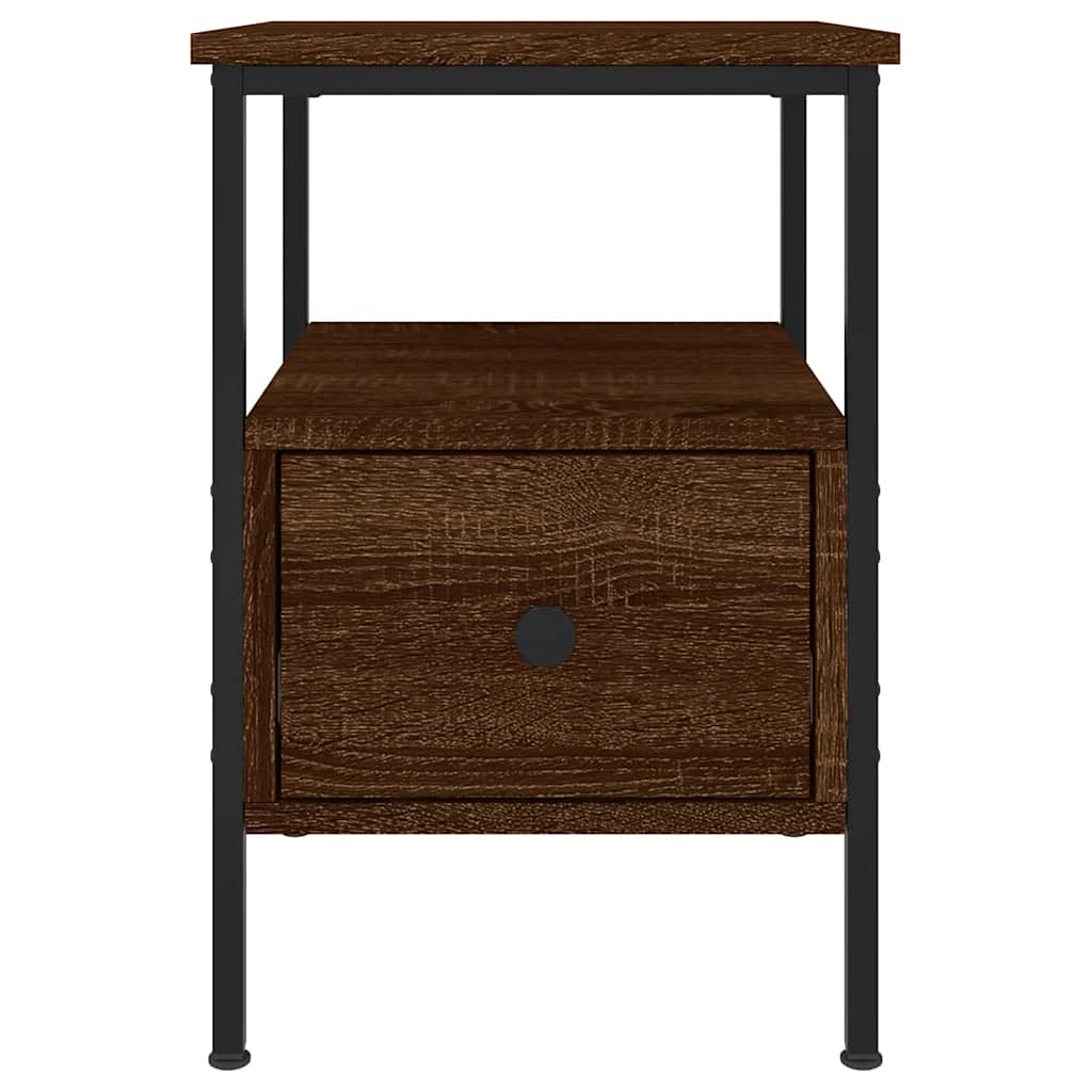 Comodini 2pz Rovere Marrone 34x36x50 cm in Legno Multistrato
