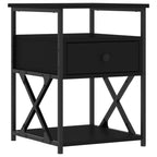 Comodini 2 pz Neri 40x42x55 cm in Legno Multistrato