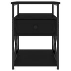 Comodini 2 pz Neri 40x42x55 cm in Legno Multistrato