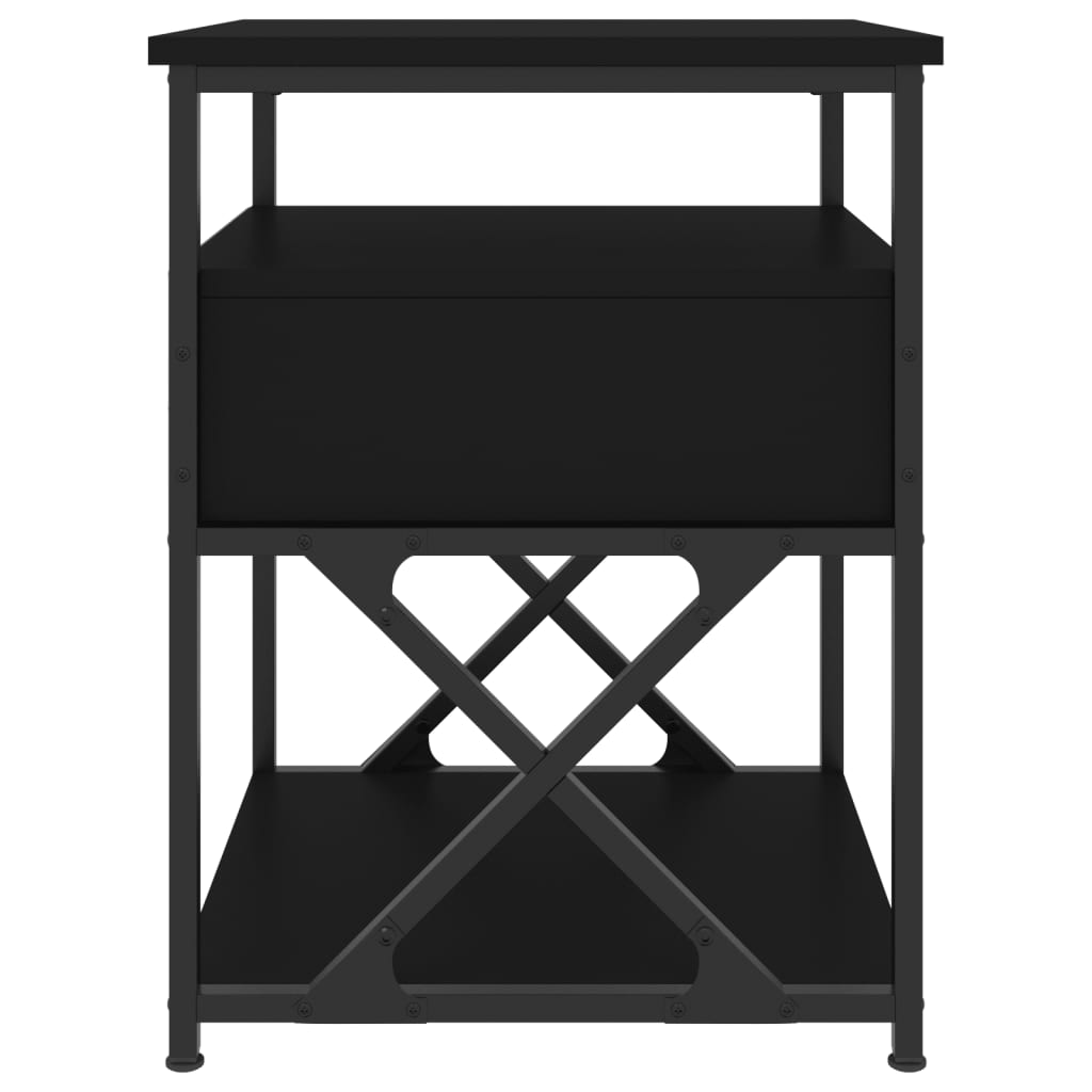 Comodini 2 pz Neri 40x42x55 cm in Legno Multistrato