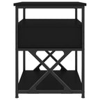 Comodini 2 pz Neri 40x42x55 cm in Legno Multistrato