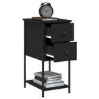 Comodini 2 pz Neri 32x42x70 cm in Legno Multistrato